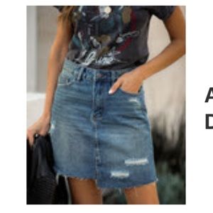Vervet Distressed Denim Skirt